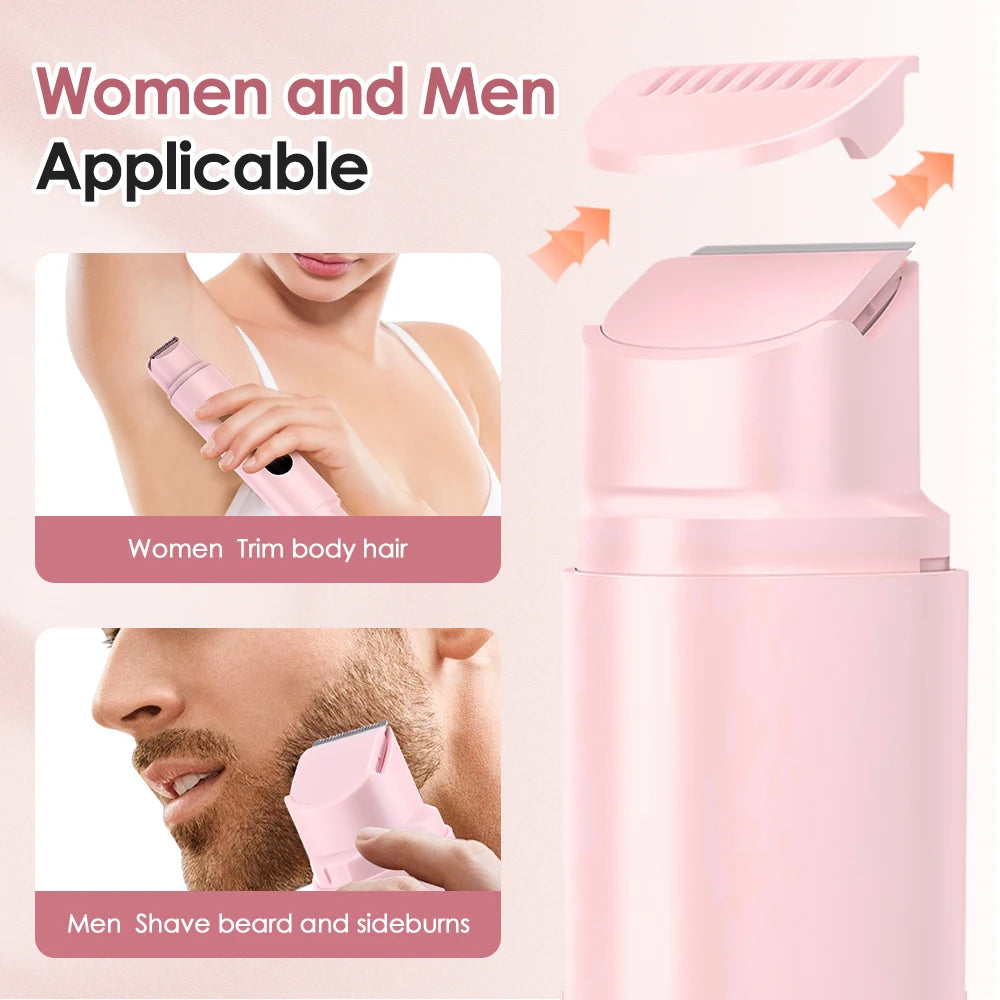 2-in-1 Dual-Head Electric Razor Woman Painless Epilator Leg Bikini Body Hair Trimmer for Women Facial Epilator Hair Remover