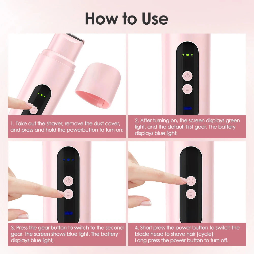 2-in-1 Dual-Head Electric Razor Woman Painless Epilator Leg Bikini Body Hair Trimmer for Women Facial Epilator Hair Remover